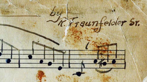 Papa's signature on a composition